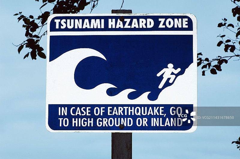 海啸警告标志图片素材