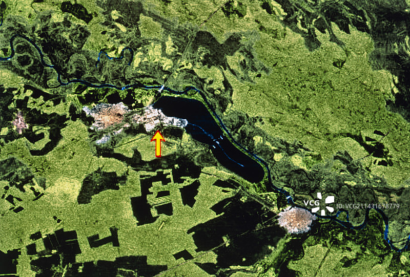 切尔诺贝利遗址及周边地区的雷达图像图片素材