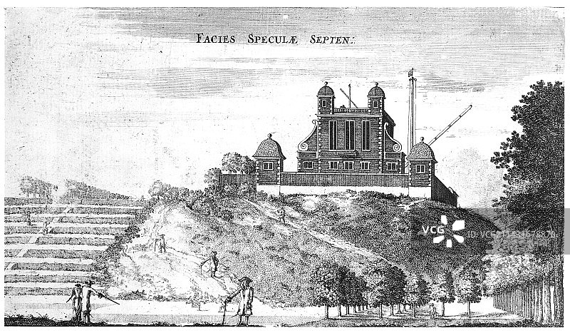 格林威治皇家天文台，1676年图片素材