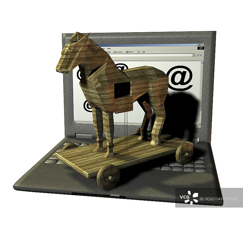 特洛伊木马电脑概念图图片素材