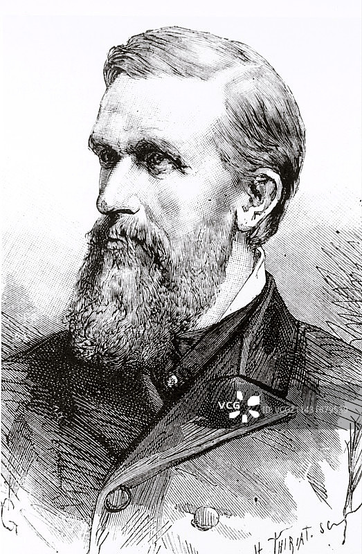 美国发明家伊莱沙·格雷肖像图片素材