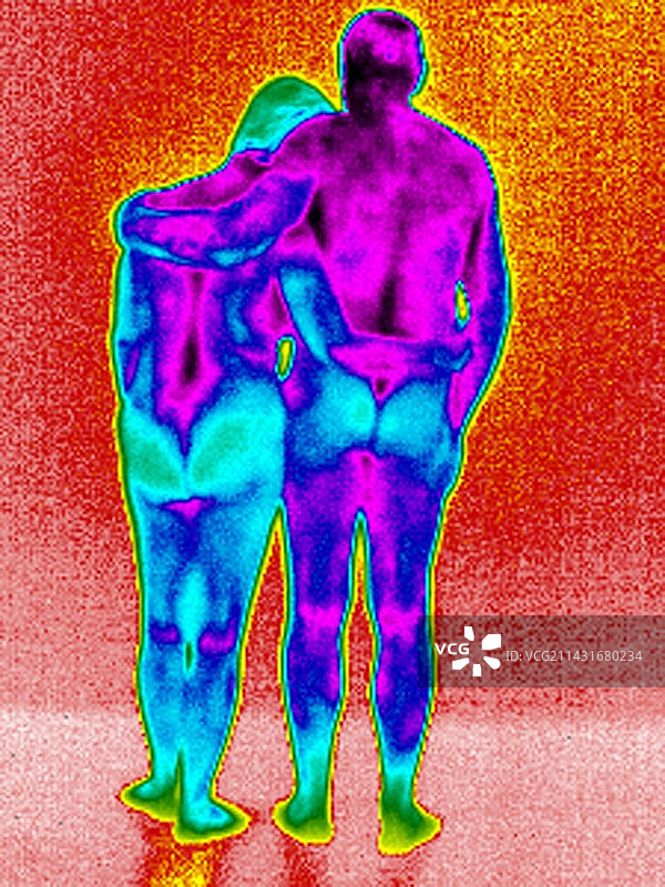 情侣拥抱热成像图图片素材