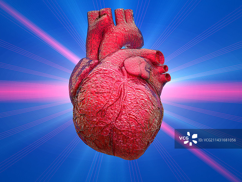 心形和光束图片素材