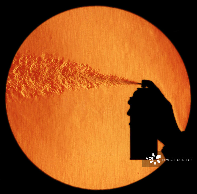 气溶胶喷雾的纹影照片图片素材