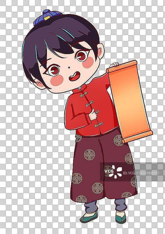 Q版新年汉服男孩图片素材