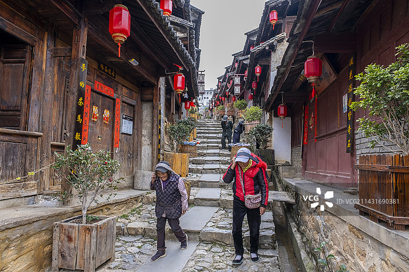 云南临沧凤庆县鲁史古镇，由于交通不便，游客知道的少，一个被低估的古镇。图片素材