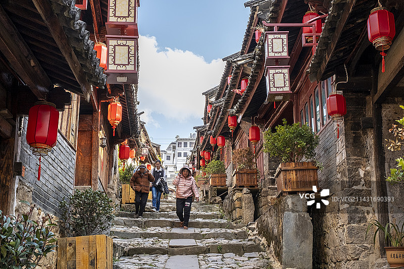 云南临沧凤庆县鲁史古镇，由于交通不便，游客知道的少，一个被低估的古镇。图片素材