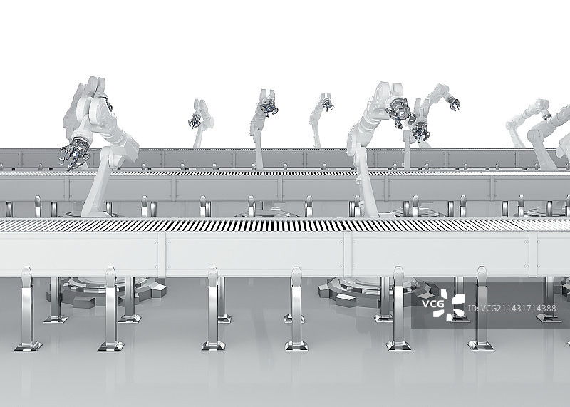 机械臂机器人和传送带图片素材