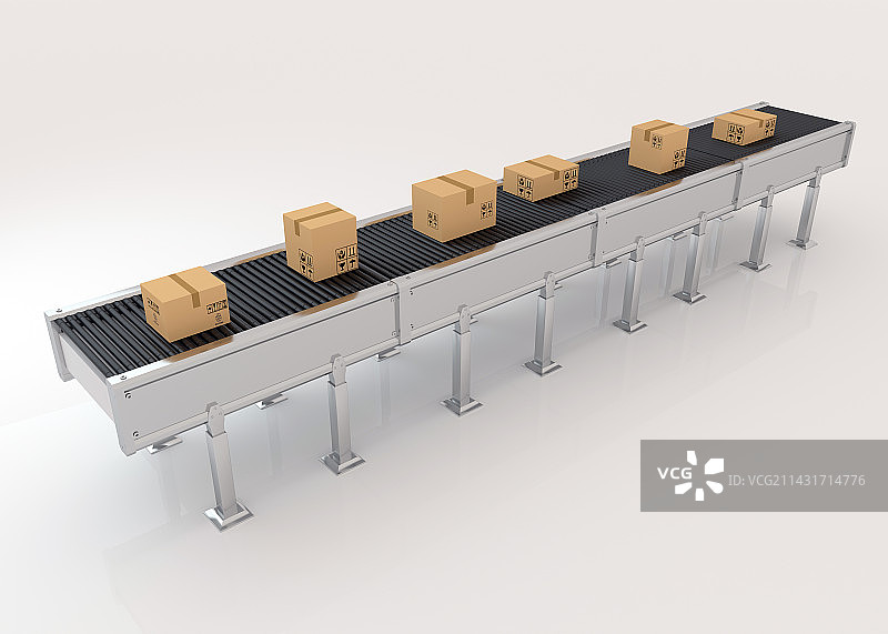 传送带和包裹快递图片素材