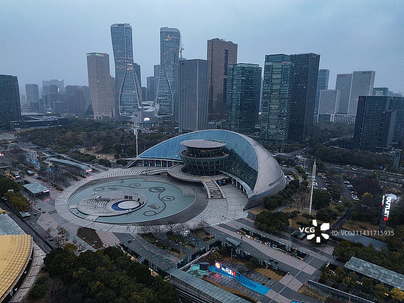 杭州 钱江新城 市民中心 洲际酒店 杭州大剧院 世包国际中心 高德置地广场 来福士广场图片素材