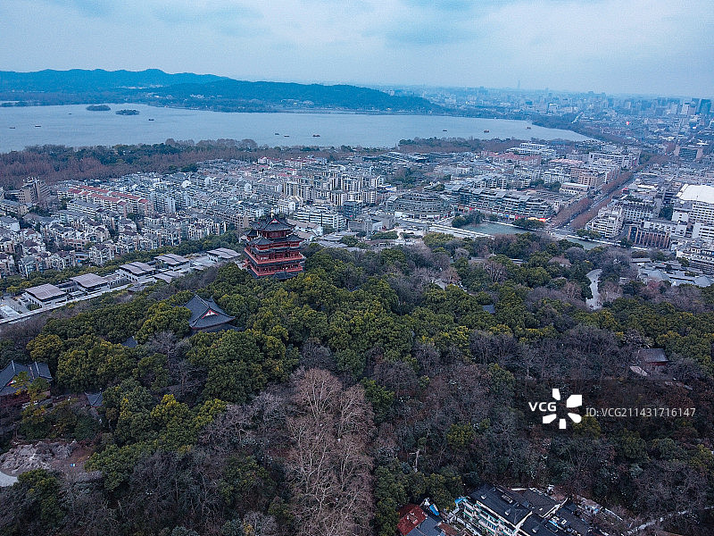 杭州 吴山城隍阁 吴山景区 西湖 吴山广场 银泰百货图片素材