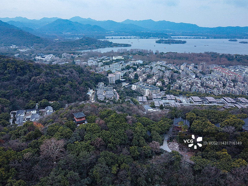 杭州 吴山城隍阁 吴山景区 西湖 吴山广场 银泰百货图片素材
