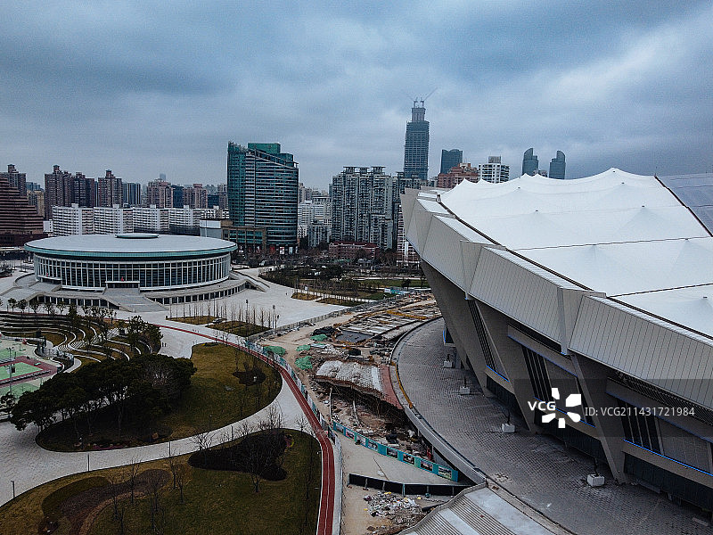 上海 上海体育馆 上海大舞台 游泳馆 漕溪北路立交桥 华富大厦图片素材