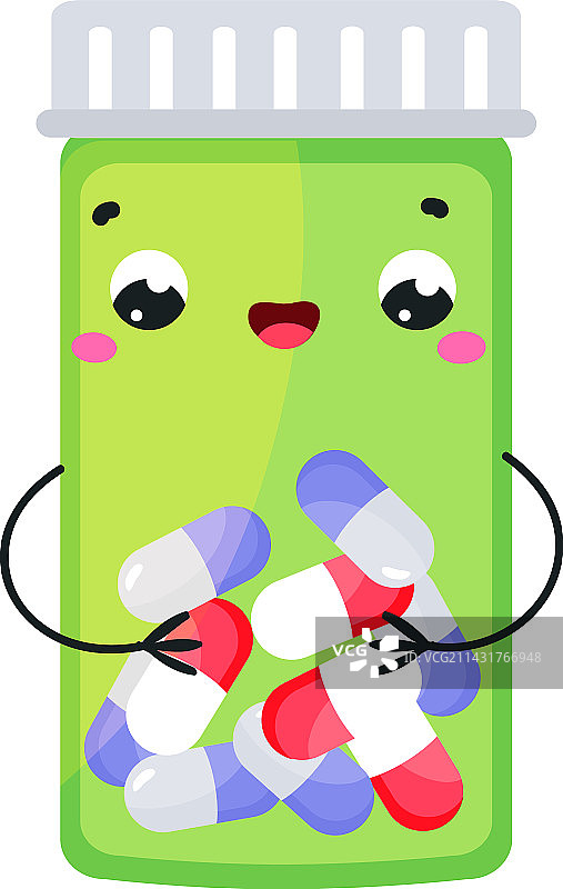 可爱的微笑药物药瓶图片素材