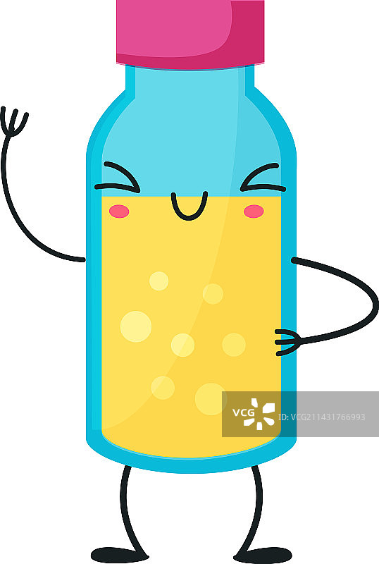 可爱的笑脸黄色混合物小瓶图片素材