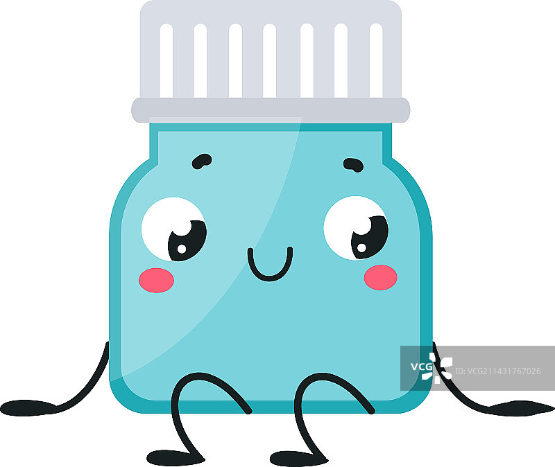 可爱的微笑药物药瓶图片素材