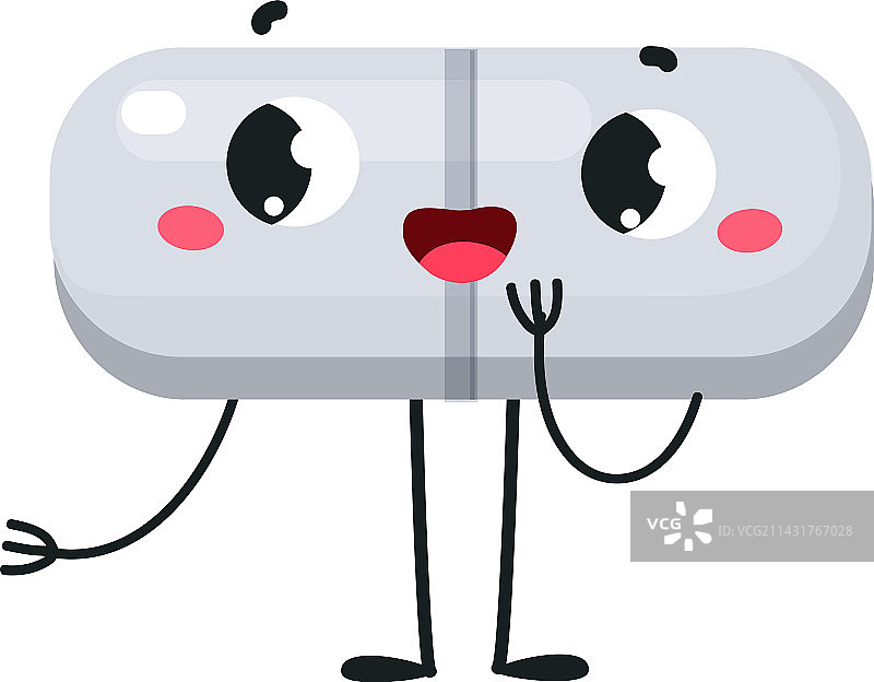 微笑的可爱胶囊药物图片素材