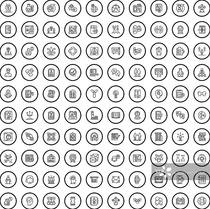 100个支持类图标轮廓风格合集图片素材