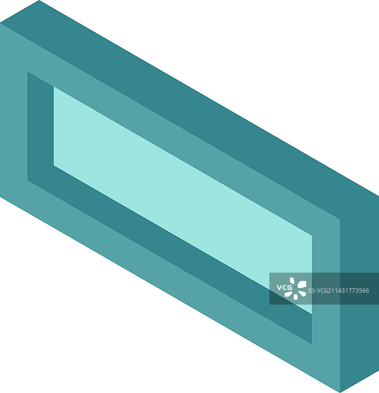 窄矩形窗口2.5D图标图片素材