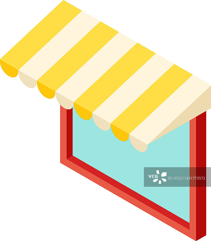 餐厅橱窗图标2.5D大方块图片素材