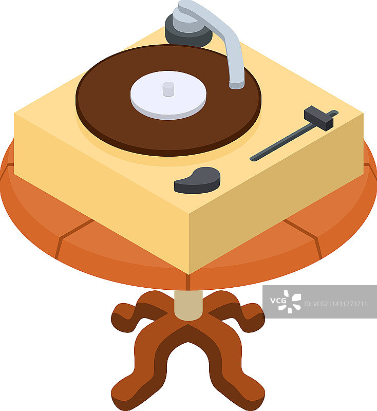 复古唱片机2.5D风格图标图片素材