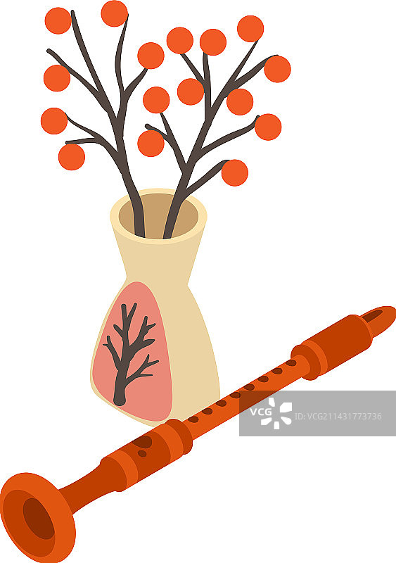 音管乐器2.5D图标图片素材