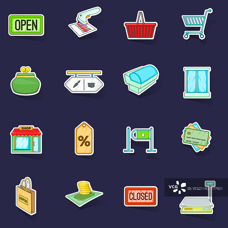 零售图标贴纸套装图片素材