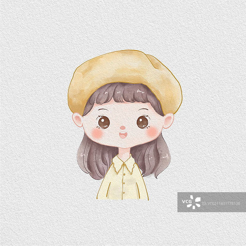 甜美小女孩头像图片素材