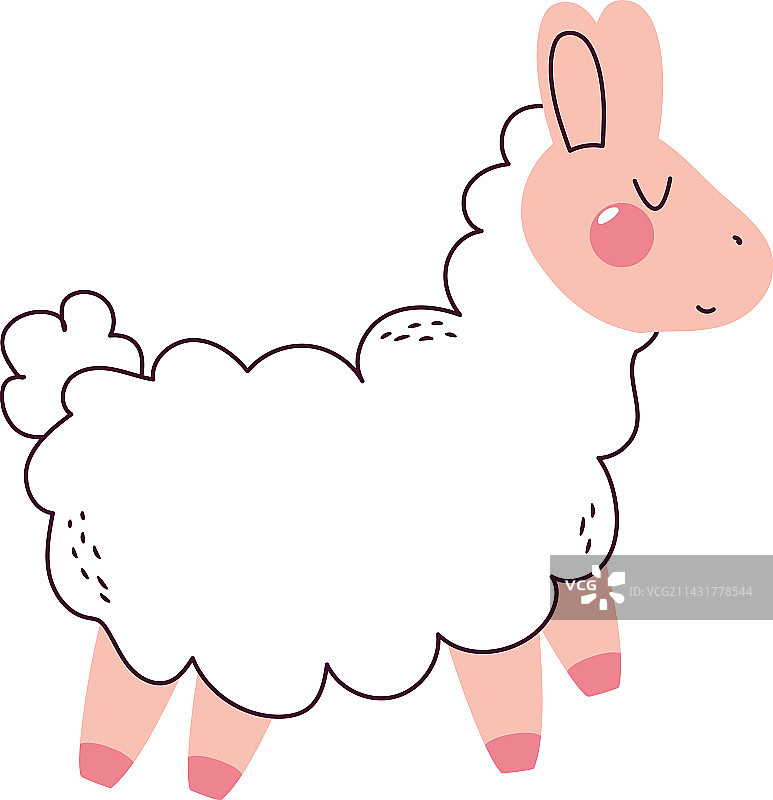 脸红的羊驼设计图片素材