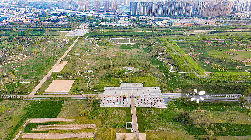 汉长安城未央宫遗址航拍图片素材