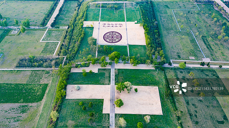 汉长安城未央宫遗址航拍图片素材