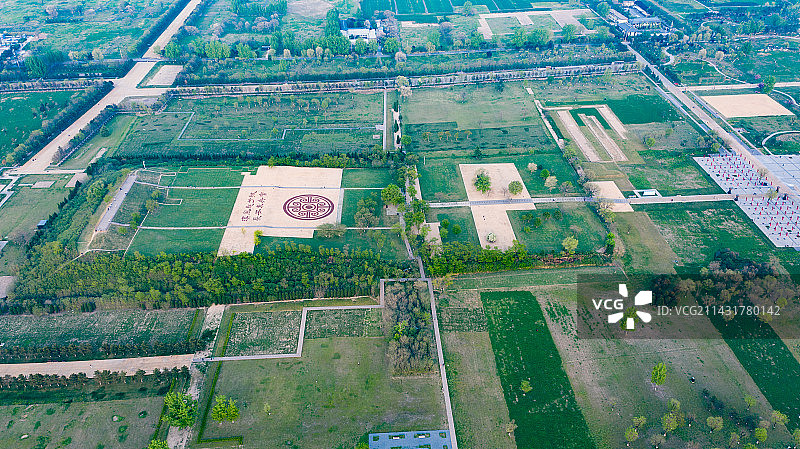 汉长安城未央宫遗址航拍图片素材