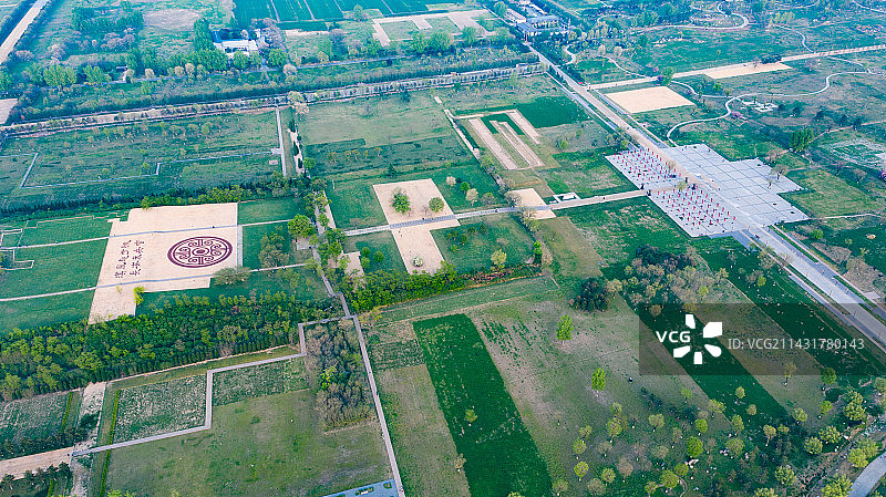 汉长安城未央宫遗址航拍图片素材