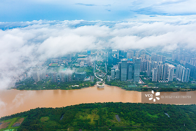 佛山市顺德新城区航拍图片素材