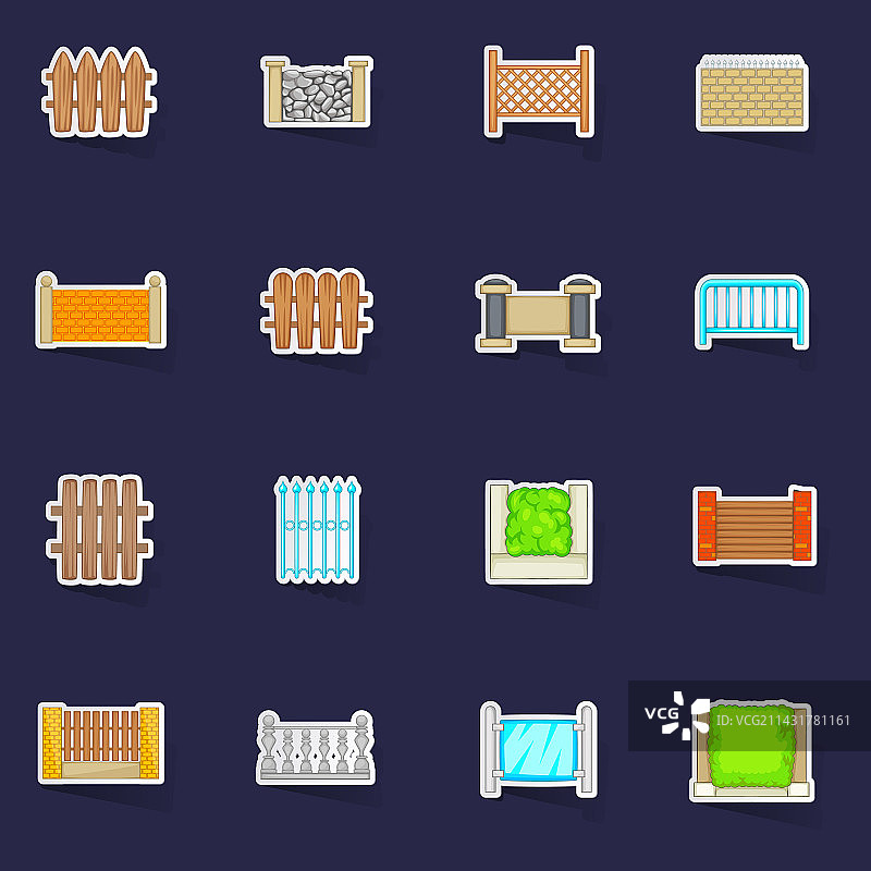 击剑模块图标贴纸套装图片素材