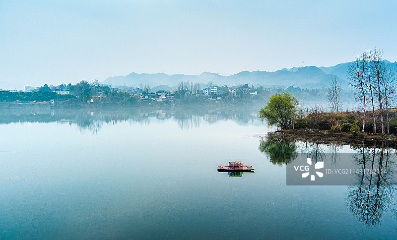 航拍黔阳古城图片素材