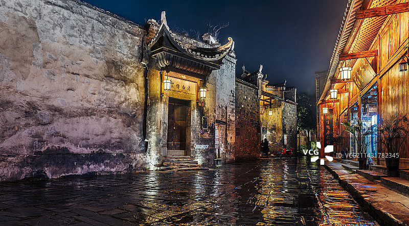 黔阳古城夜景图片素材