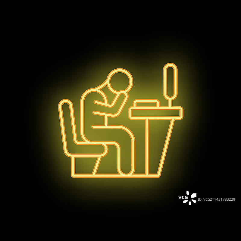 工作场所霓虹灯图标图片素材