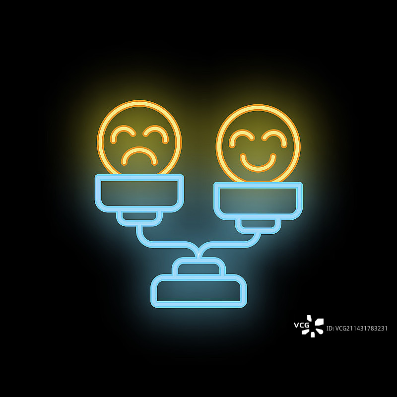 心理平衡霓虹灯图标图片素材