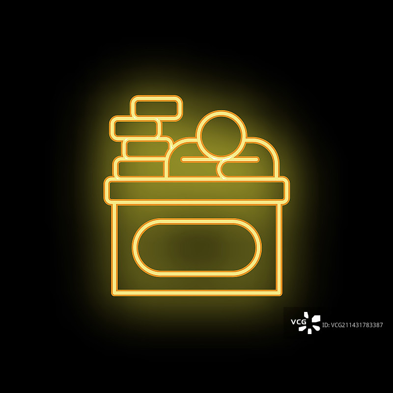 疲惫的学生霓虹灯图标图片素材