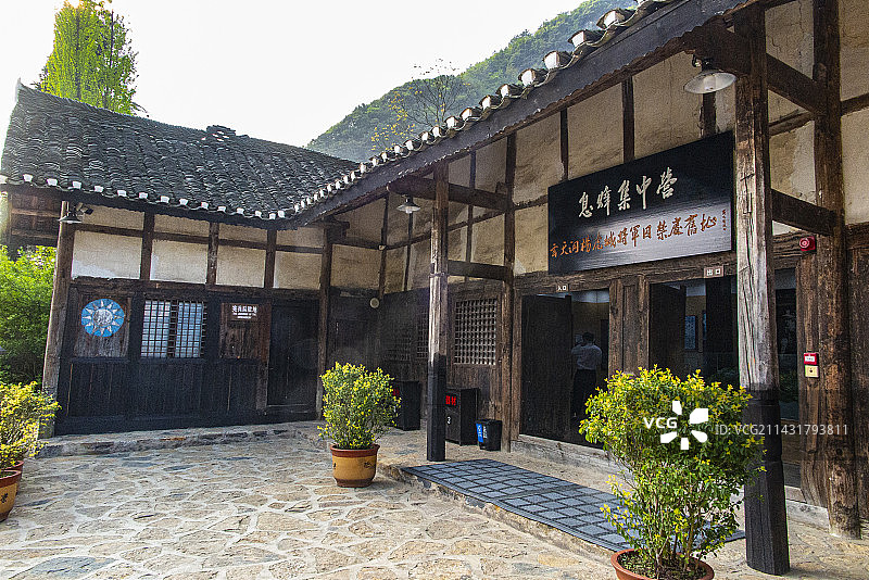 中国贵州贵阳市息烽县息烽集中营关押杨虎城将军八年的玄天洞图片素材