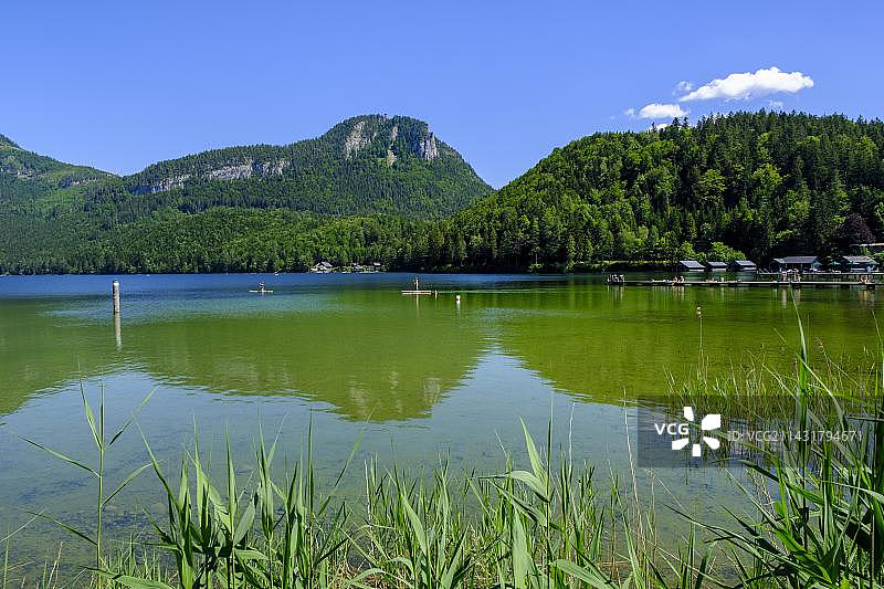 阿尔陶塞湖，奥地利施蒂利亚州萨尔茨卡默古特图片素材
