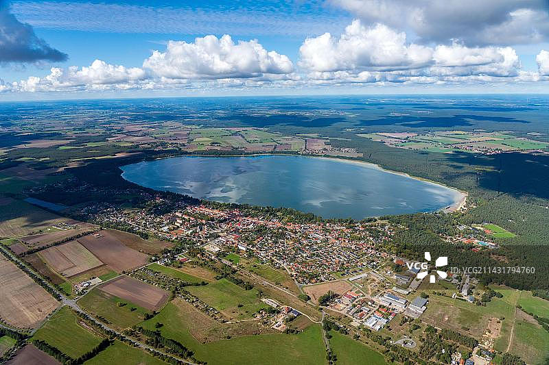 德国萨克森-安哈尔特州阿伦德湖鸟瞰图图片素材