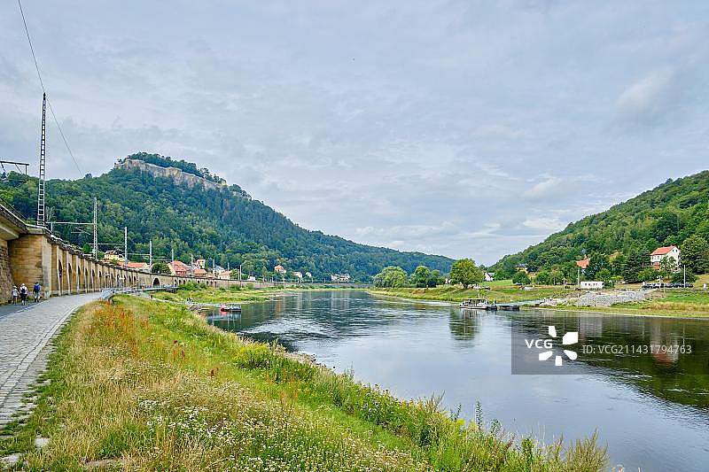 德国萨克森州柯尼希施泰因要塞风光图片素材