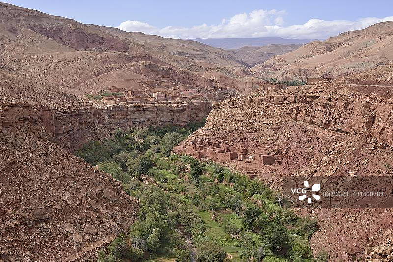 乌尼拉山谷，卡斯巴之路，乌尼拉塔尔，靠近杜阿尔安格尔兹乌尼拉，苏斯-马萨-德拉地区，摩洛哥，非洲图片素材