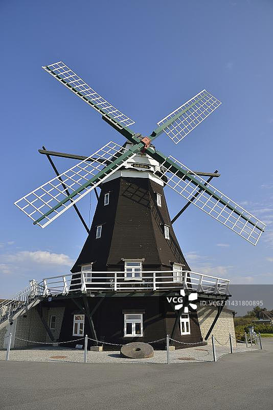 诺德风车，佩尔沃姆，北弗里西亚，石勒苏益格-荷尔斯泰因，德国，欧洲图片素材