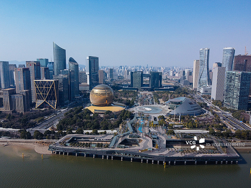 杭州 城市阳台 市民中心 钱江新城 洲际酒店 杭州大剧院 世包国际中心  来福士广场图片素材