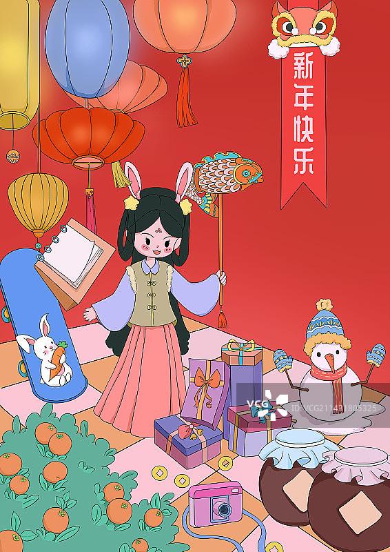 兔年插画图片素材