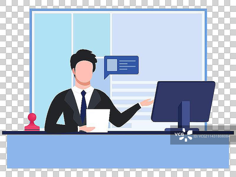 插画设计元素办公室办理窗口图片素材