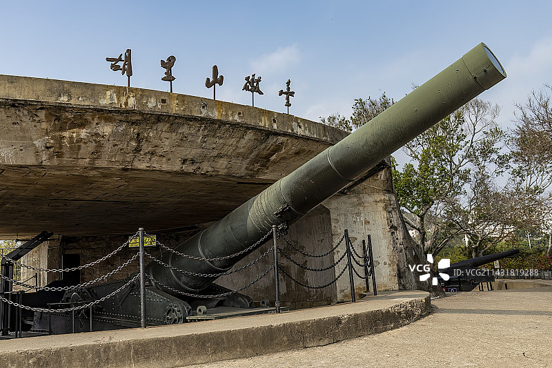 厦门胡里山炮台克虏伯古炮图片素材